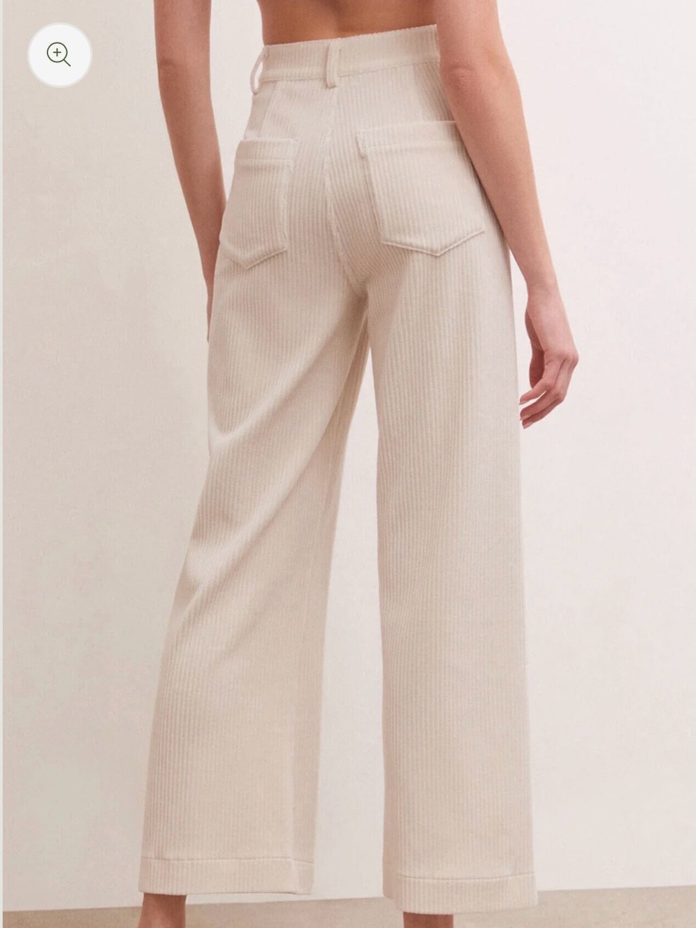 Z Supply Prospect Knit Cord Pant Off White Wide Leg Trousers Size Medium - Picture 2 of 8